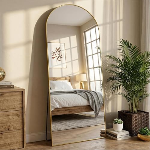 71"x28" Arched Full Length Mirror, Full Body Mirror, Gold by Furnbar