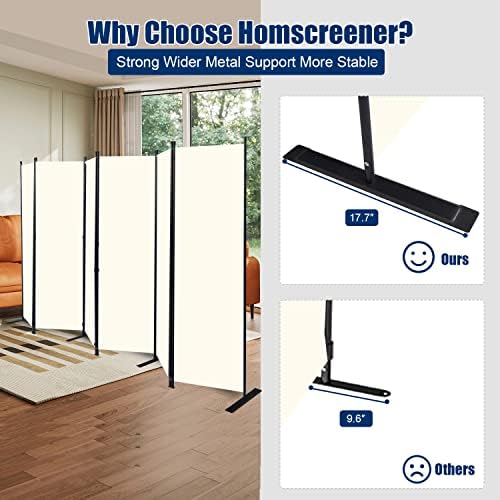 Room Divider 6 Panel-132''Wide,6FT Room Dividers and Folding Privacy Screen - Image 3