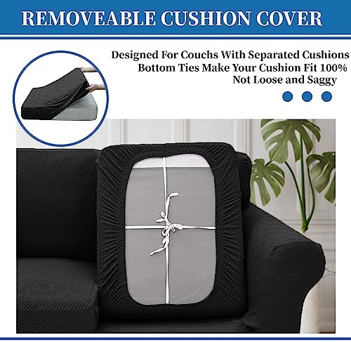 XINEAGE 3-Piece Stretch Loveseat Sofa Cover, Washable Couch Covers for Dog - Image 6