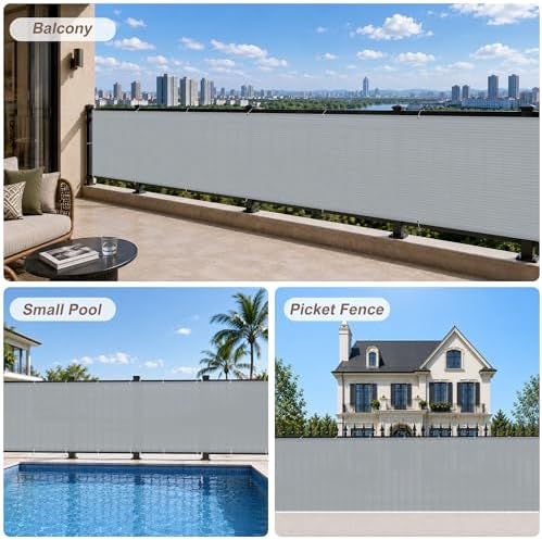 SUNNY GUARD 3' x 10' Balcony Privacy Screen, HDPE Patio Railing Cover Fence - Image 5