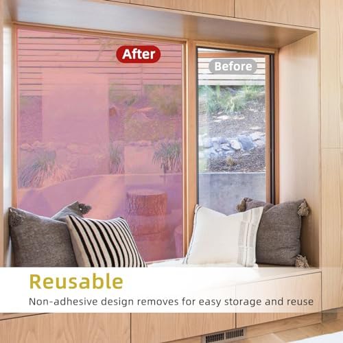 WPCTEV One Way Window Privacy Film, Mirror Tint, Red, 29.5In x 6.5Ft - Image 2