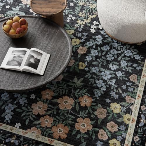 Washable Living Room Area Rug: 8x10 Rugs for Bedroom Stain Resistant Non Slip Low Pile Lightweight Soft Carpet for Kitchen Dining Room Farmhouse Kids Room Nursery Indoor - Image 3