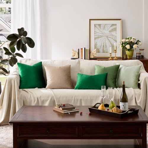 GIGIZAZA Green Pillow Covers 12x20 Decorative Pillows Pack of 2 - Image 6