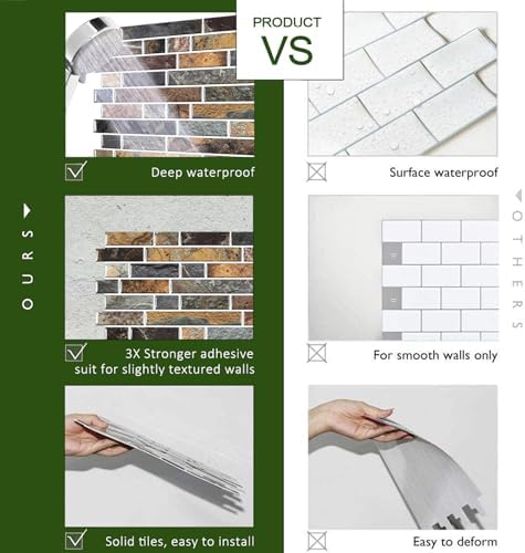 STICKGOO Peel and Stick Wall Tile Self-Adhesive Backsplash Thicker Design - Image 3