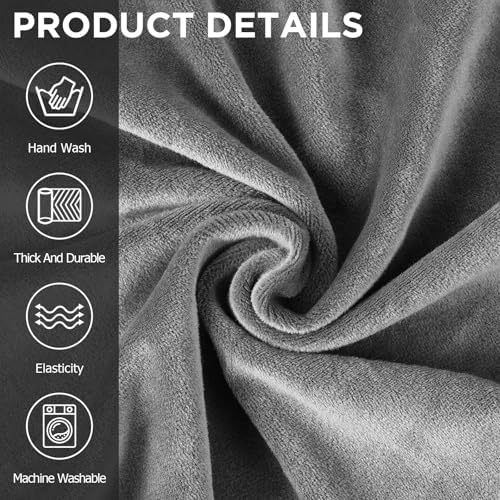 Peryiter 3 Pcs Couch and Loveseat Sofa Covers,Dark Gray,Velvet - Image 3