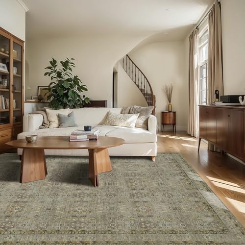 Rugxara 6x9 Area Rugs Washable Rug for Living Room Dining Room, Olive Green - Image 2