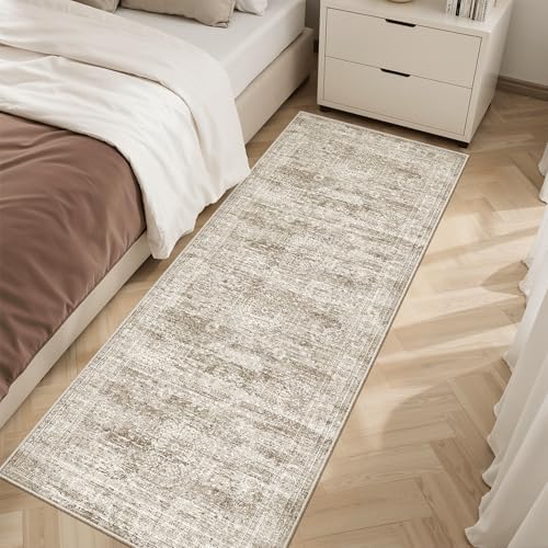 Soalmost Runner Rug 2x6 Washable Kitchen Hallway Runners Non-Slip Brown - Image 3
