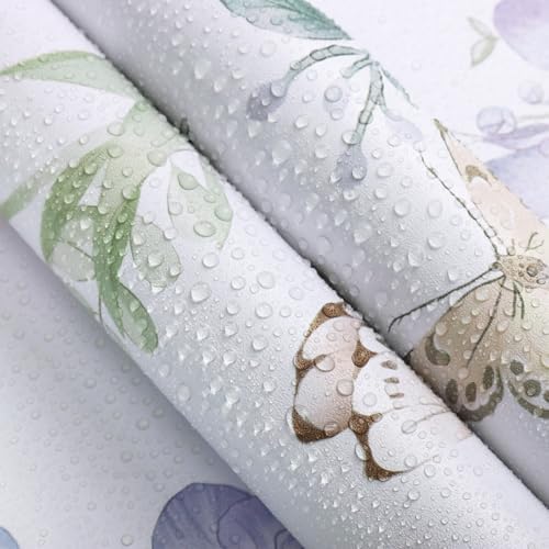 Vinjiasin 17.3"x 393.7" Wallpaper Peel and Stick Colorful Floral Contact Paper Flower Leaf Butterfly Wall Paper for Bedroom Bathroom Self Adhesive Removable - Image 6