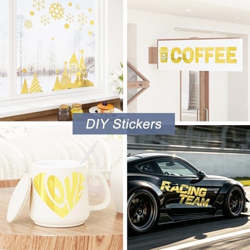 WESTICK Glossy Gold Contact Paper for DIY Project Flexible Gold Permanent Vinyl Wallpaper Self Adhesive Golden Cricut Vinyl Mirror Stickers for Home Decor Countertops Cabinets Walls 15.8" x 80" - Image 3
