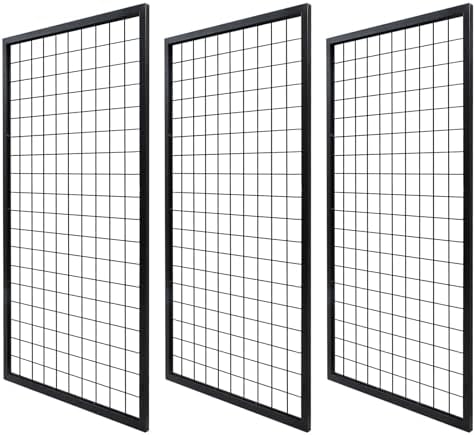 Eastern Tree Metal Grid Wall Panels, Black Wire Grid Panel, Gridwall Display Stand, Heavy Duty Gridwall Panels for Retail Display - 3pcs by EasternTree