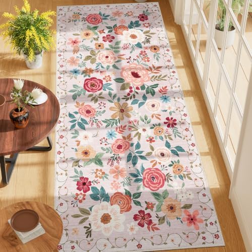 DUKINO 3x7 Kitchen Runner Rug, Washable Rug for Hallway Non Slip, Beige - Image 3