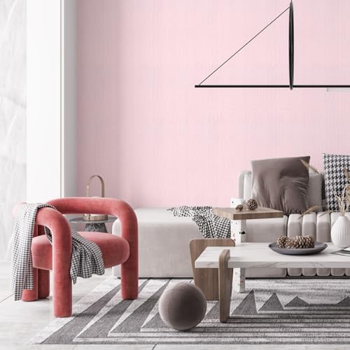Pink Grasscloth Peel and Stick Wallpaper Texture Contact Paper A Set of 15.7" X 300" Self-Adhesive Linen Removable Wallpaper Cabinets Counter Top Liners - Image 6