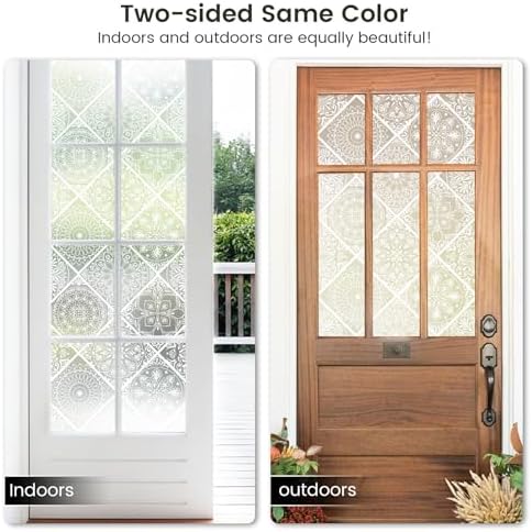 DKTIE Moroccan Lattice Stained Glass Window Film Decorative 17.7" x 78.7" - Image 6