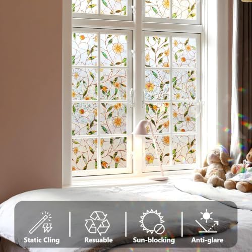 Window Privacy Film Stained Glass 29.5" x 78.7" Static Cling - Image 2