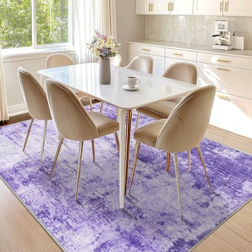 RELEANY Washable 10'x14' Abstract Area Rug for Living Room Purple - Image 3