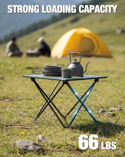 VILLEY Portable Camping Side Table, Ultralight Aluminum Folding Beach Table - Image 6