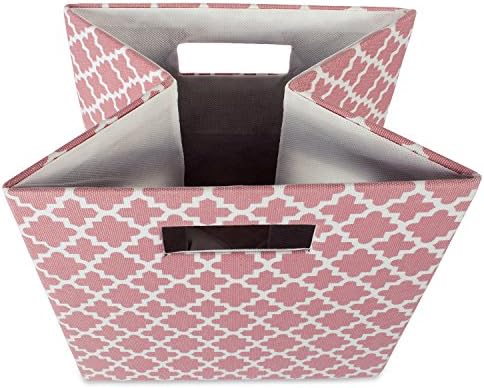 DII Hard Sided Collapsible Fabric Storage Container for Nursery, Offices, & Home Organization, (13x13x13") - Lattice Rose - Image 5