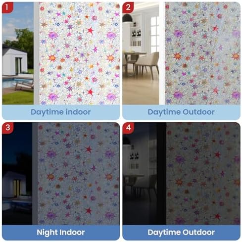 ADD.HERES Rainbow Window Privacy Film, Stained Glass Cling, 17.5" x 78.7" - Image 5