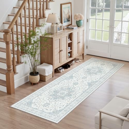 Madane Washable Kitchen Runner Rug 2x6 Rugs Runners for Hallways, Sky Blue - Image 4