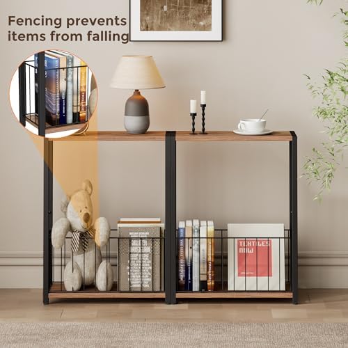 Homleke Narrow Side Table with Magazine Holder, Skinny End Table - Image 4