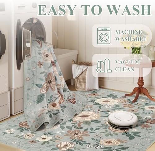DUKINO 2x10 Runner Rug, Washable Kitchen Runner Rug Non Slip, Sage Green - Image 6
