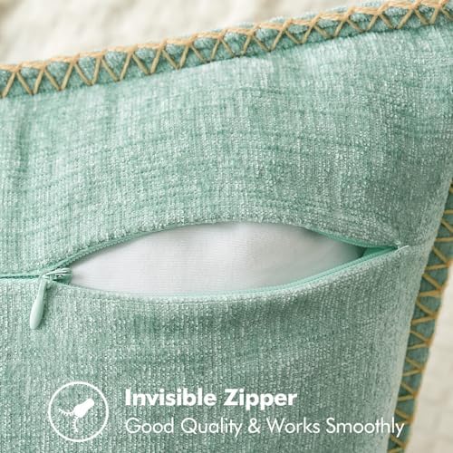 MIULEE Decorative Couch Throw Pillow Covers 20x20 Inch Aqua Green 2 Pack - Image 3