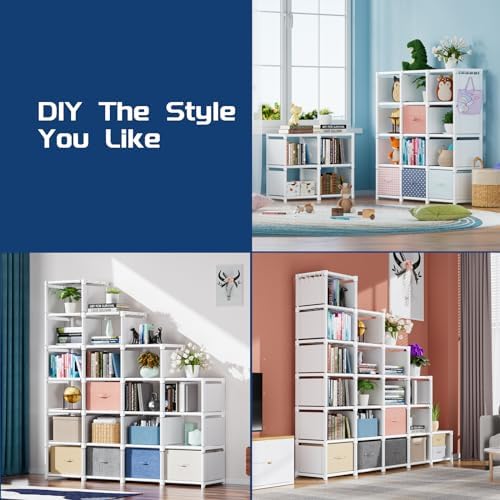 Mavivegue 20 Cube Book Shelf, Storage Organizer, Large DIY Bookcase, Metal Cube Bookshelf, Cubbies Closet Storage Organizer Shelves for Bedroom,Living Room,Home,Office - Image 6