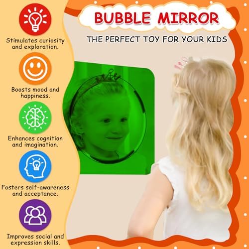 4PCS Sensory Wall Bubble Mirror, Color Convex Acrylic Mirror, 10 X 10 Inch - Image 4