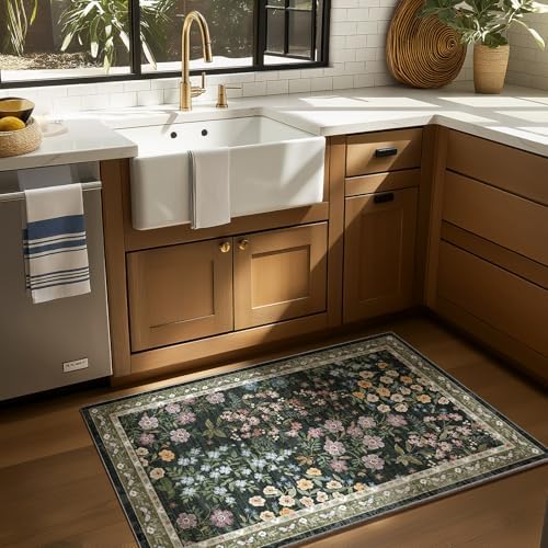 Machine Washable Throw Rugs for Entryway: Door Mat Indoor Entrance 2x3 Rug Small Area Rug Non-Slip Low Pile Kitchen Rug for Front Door Indoor Entrance Kitchen Bedroom Kids Room - Image 2