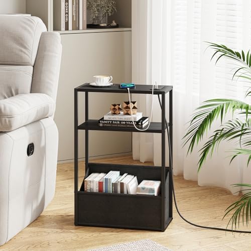 TUTOTAK Narrow Side Tables with Charging Station, Slim End Tables Set of 2 - Image 4