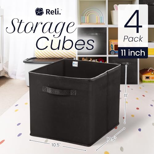 Reli. 11 Inch Cube Storage Bins (4 Pack) | Cube Organizer Bins - Image 2