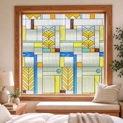 ADD.HERES Window Privacy Film, Stained Glass Window Film, 17.5" x 78.7" by ADDHERES