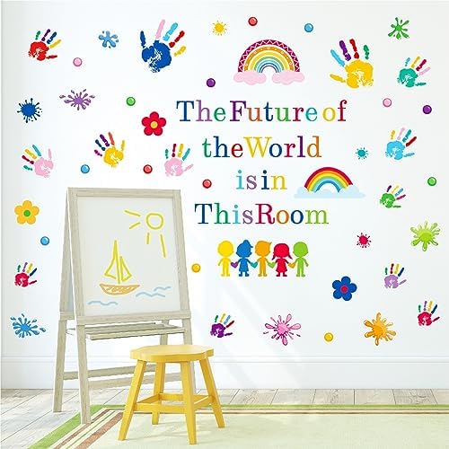 AOWDIAO Inspirational Kids Classroom Wall Decals – The Future of the World Is in This Room Quote – Peel and Stick Vinyl Sticker for School, Nursery and Playroom Decor - Image 4