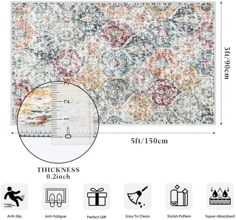 Lahome Moroccan Hallway Rug, 2'5''x8' Soft Washable Kitchen Runner Rugs - Image 2