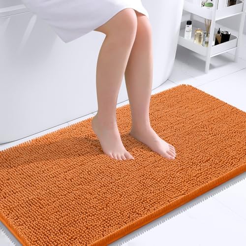 OLANLY Bathroom Runner Rugs 44x24, Extra Soft Absorbent Chenille Bath Rugs, Rubber Backing Quick Dry, Machine Washable Long Bath Mats for Bathroom Floor, Tub and Shower, Home Decor Accessories, Clay by OLANLY