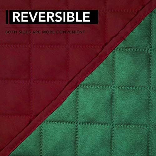 Easy-Going Oversized Recliner Chair Slipcover Reversible Sofa Cover Water Resistant Couch Cover Furniture Protector with Elastic Straps for Pets Dog Cat (Oversized Recliner, Green/Christmas Red) - Image 5