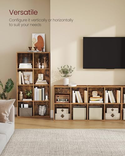 VASAGLE Bookshelf, 8 Cubes Storage Organizer, 25.7 x 9.4 x 51 Inches - Image 4