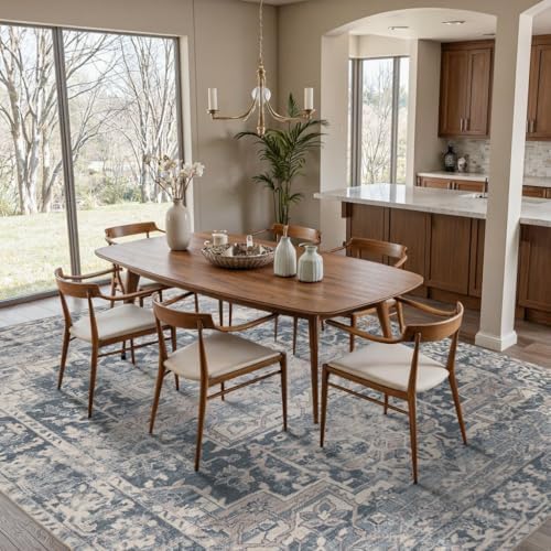 Rugxara Blue 8x10 Area Rugs for Living Room Bedroom Large Washable Rug - Image 5