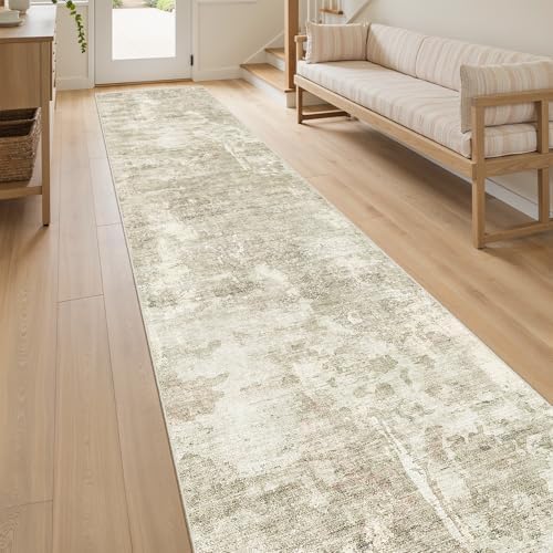 Soalmost Abstract Runner Rug 2x10 Hallway Kitchen Runners Beige/Gray by Soalmost