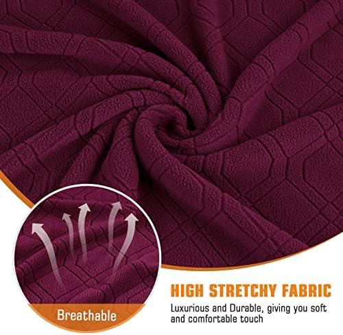 VANSOFY Stretch Recliner Couch Cover, Slipcover, Burgundy, 3 Seater - Image 3