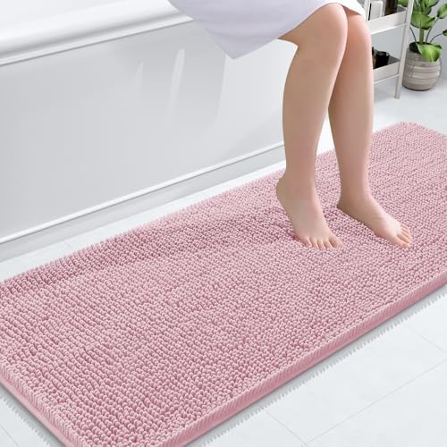 OLANLY Bathroom Runner Rugs 59x24, Extra Soft Absorbent Chenille Bath Rugs by OLANLY