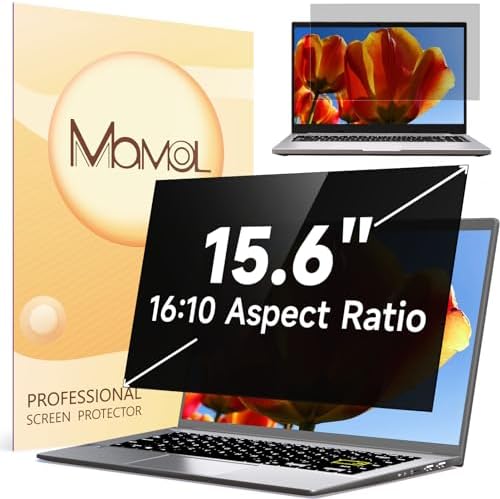 Laptop Privacy Screen 15.6 Inch Compatible with HP/ Dell/ Acer/ Samsung/Asus/ Lenovo/Toshiba, Removable 16:10 Aspect Privacy Filter Screen Protector for 15.6 Inch Laptop, Anti Glare Blue Light Laptop by Mamol