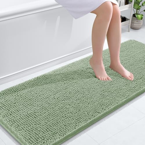 OLANLY Bathroom Runner Rugs 59x24, Extra Soft Absorbent Chenille Bath Rugs by OLANLY