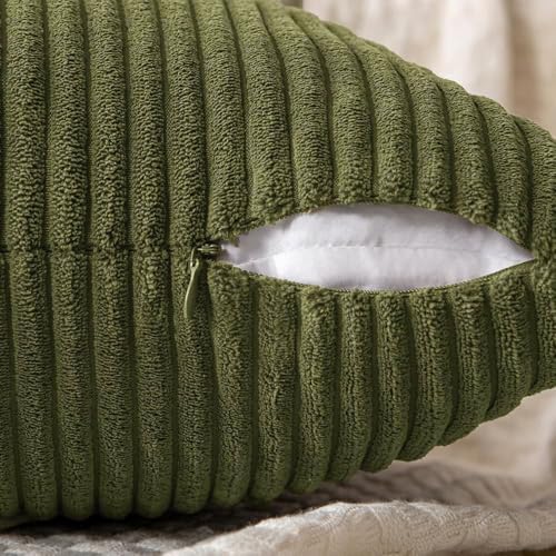MIULEE Olive Green Decorative Throw Pillow Covers for Couch 18x18 Inch - Image 6