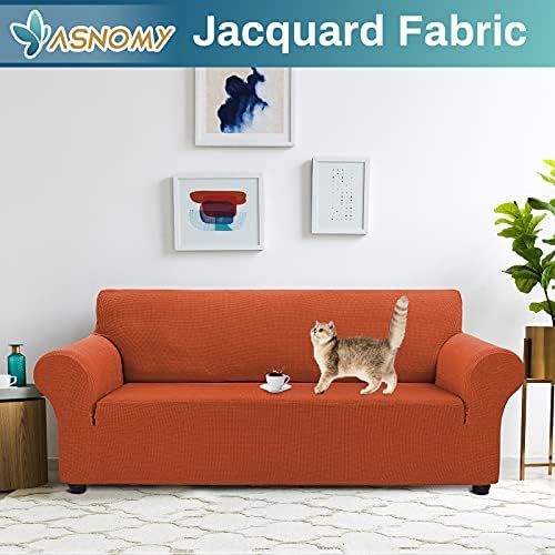 Asnomy Stretch Oversized Couch Covers for Sofa Slipcover,Punpkin - Image 2