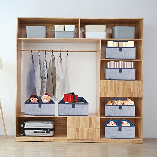 3 Packs Closet Storage Bins - Trapezoid Large Storage Box - Foldable Fabric Baskets for Organizing Clothes - Baby Toiletry, Toys, Towel, DVD, Book (1# Dark Grey, 11.6 x 11.6 x 7.9 inches) - Image 5