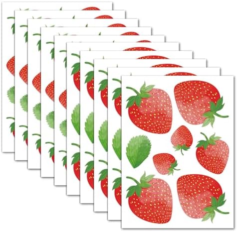 AOWDIAO 80 Pcs Strawberry Wall Decals – Peel and Stick for Bedroom, Kitchen, Bathroom & Nursery – Cute Strawberry Decor for Home & Party by AOWDIAO