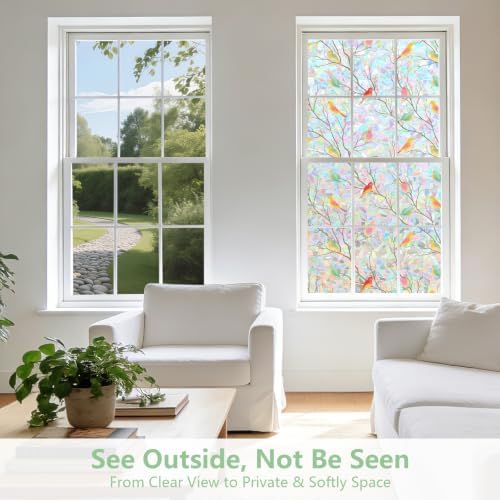 Kromapolis Window Privacy Film, Stained Glass Rainbow Bird, 23.6″ x 157.4″ - Image 4