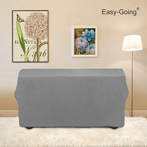 Easy-Going Stretch Loveseat Couch Covers Washable Light Gray - Image 4