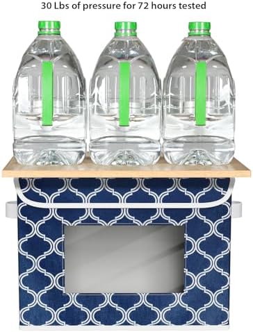 Univivi Fabric Foldable Storage Boxes with Lids, 4 Pack, Blue Lantern - Image 3